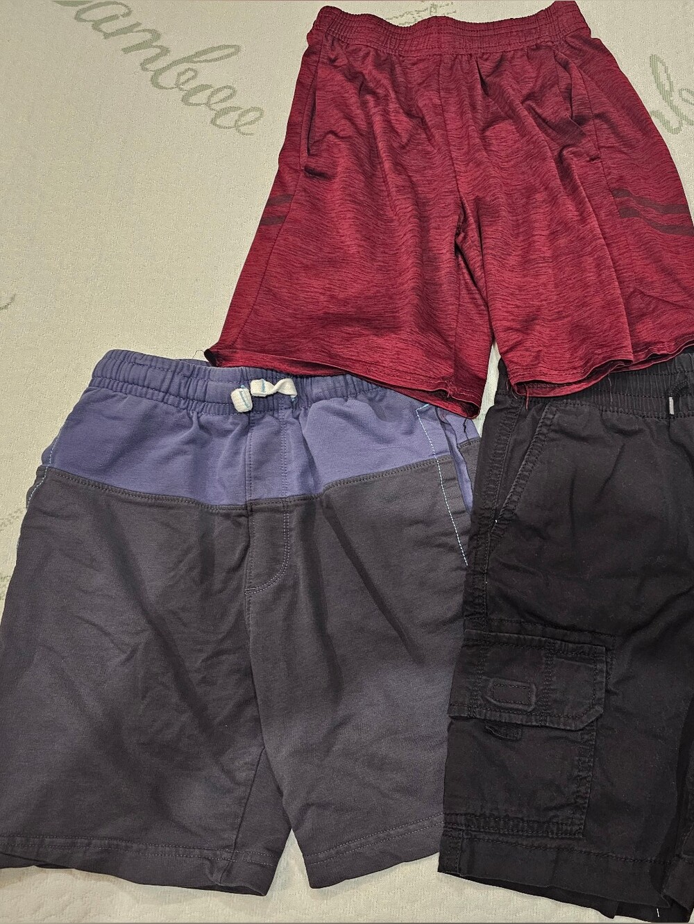 3-Pack Boys Casual Shorts - Maroon, Gray, Black